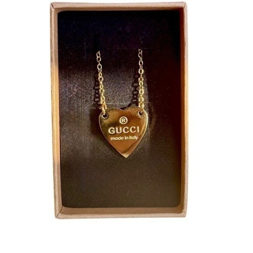Italian Heart Necklace‎ Gold Tone Pendant Charm Italy Designer Jewelry 20in
